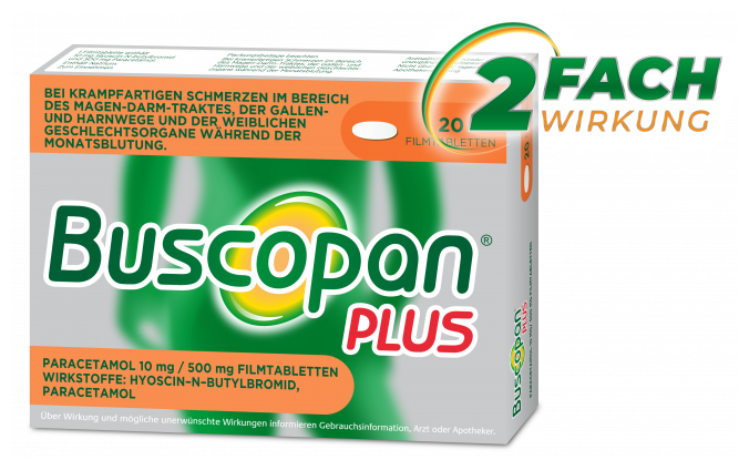 Buscopan plus paracetamol 20 tablets