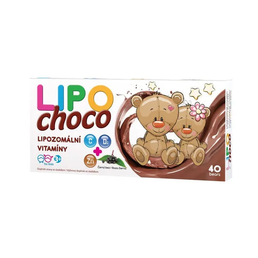 LIPOchoco Liposomal vitamins for kids C + D3 + Zn, 40 teddy bears