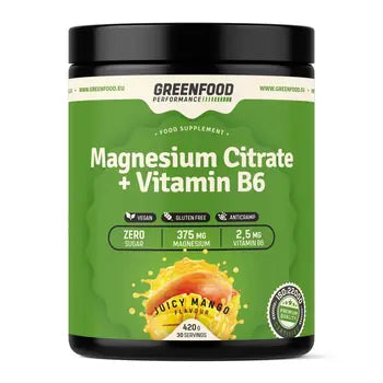 GreenFood Performance Magnesium Citrate + Vitamin B6 Juicy Mango 420 g
