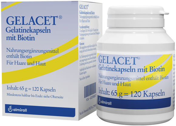 Almirall Gelacet gelatin capsules with biotin 120 pieces