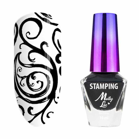 Mollylac nail stamping polish 02 black, 10 ml