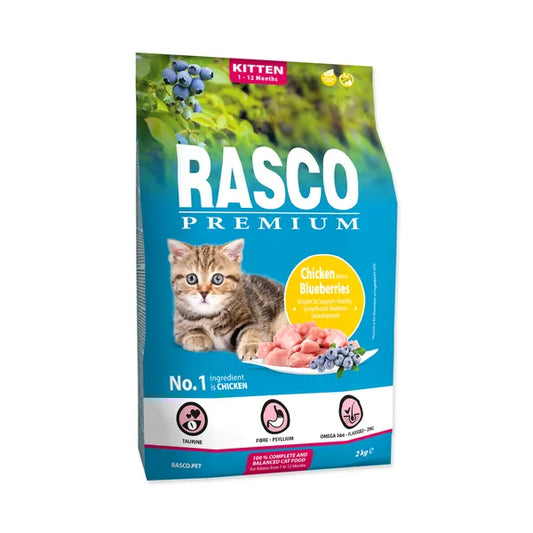 Rasco Premium Kitten Food Chicken with blueberry granules 2 kg