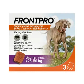 FRONTPRO Chewable tablets for dogs 25-50 kg 136 mg 3 tablets