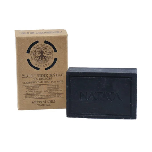 Natava Cleansing Bar Facial Soap Activated Charcoal 100 g