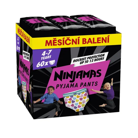 Ninjamas Pajama Pants hearts 4-7 years, 60 pcs