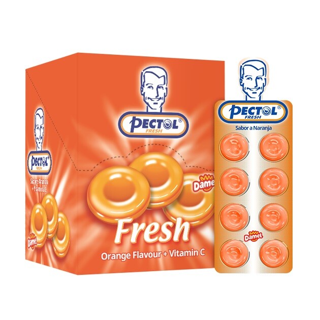 Pectol orange drops with vitamin C box 24 blisters