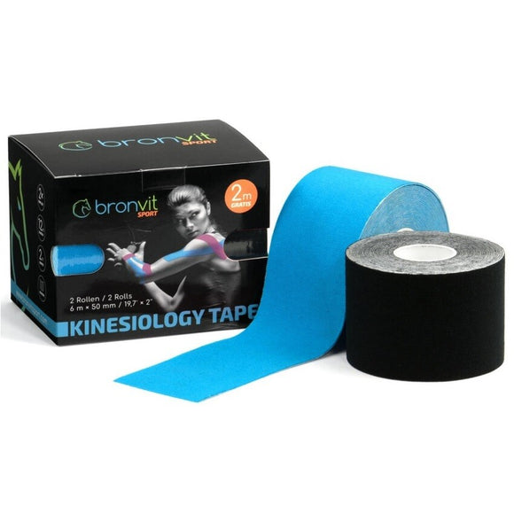 BronVit Sport Kinesio Tape Set Black + Blue 2  x5cm x 6m