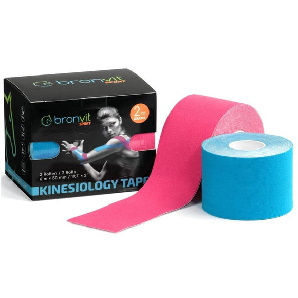 BronVit Sport Kinesio Tape Set Blue + Pink 2 x 5cm x 6m