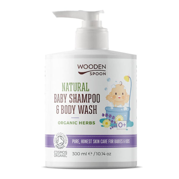 WoodenSpoon Natural Baby Shampoo & Body Wash Organic Herbs 300 ml