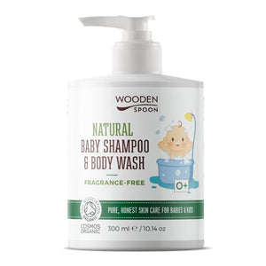 WoodenSpoon Natural Baby Shampoo & Body Wash Fragrance Free 300 ml