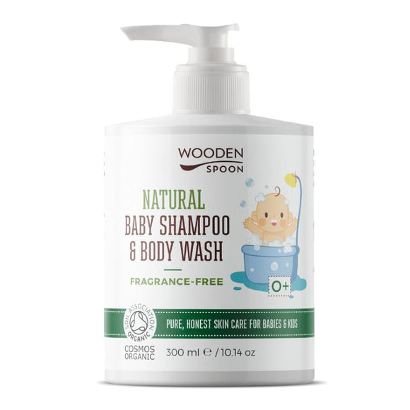 WoodenSpoon Natural Baby Shampoo & Body Wash Fragrance Free 300 ml
