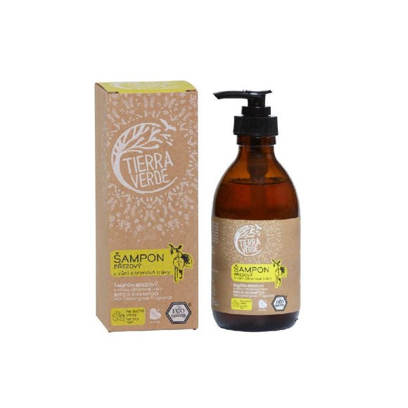 Tierra Verde Birch Shampoo for dry hair with lemongrass scent 230ml