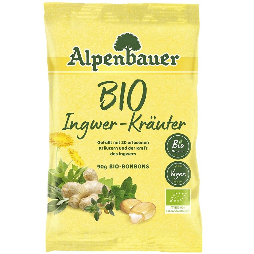 Alpenbauer Organic ginger-herb BIO candies - 3 packs x 90g