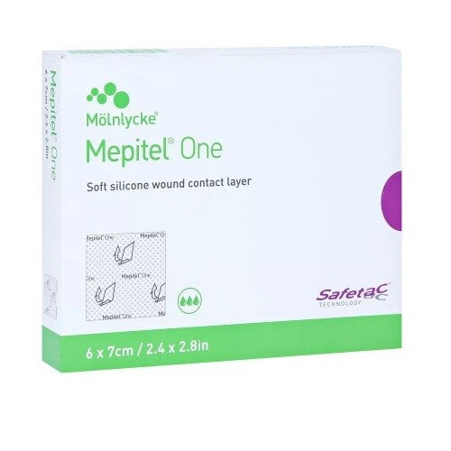 MEPITEL One 6 x 7 cm, 5 pcs Soft silicone wound contact layer