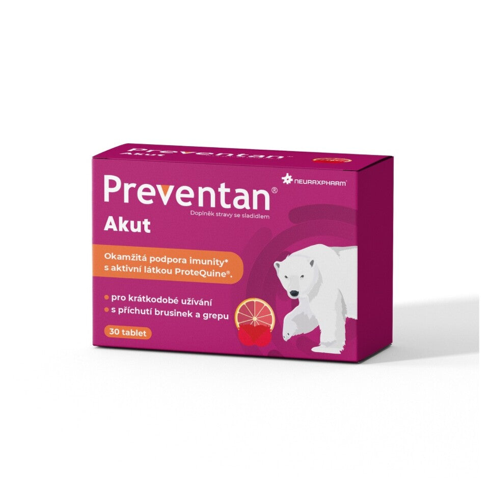 Preventan Acute with cranberry and grapefruit flavor 30 tablets