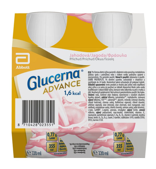 GLUCERNA ADVANCE 1.6 KCAL STRAWBERRY FLAVOR oral solution 4 x 220 ml