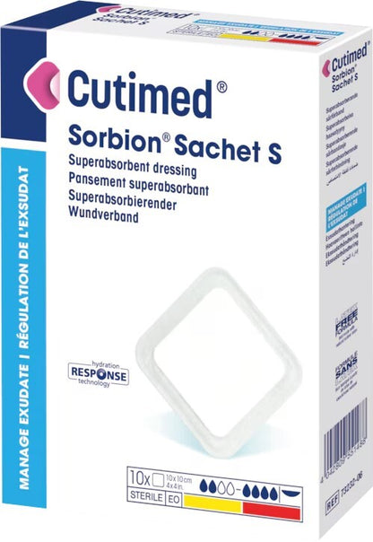 CUTIMED SORBION SACHET S - super absorbent dressing 10x10cm 10 pcs