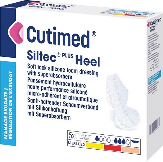 CUTIMED SILTEC HEEL silicone foam dressing 16x24cm 5pcs