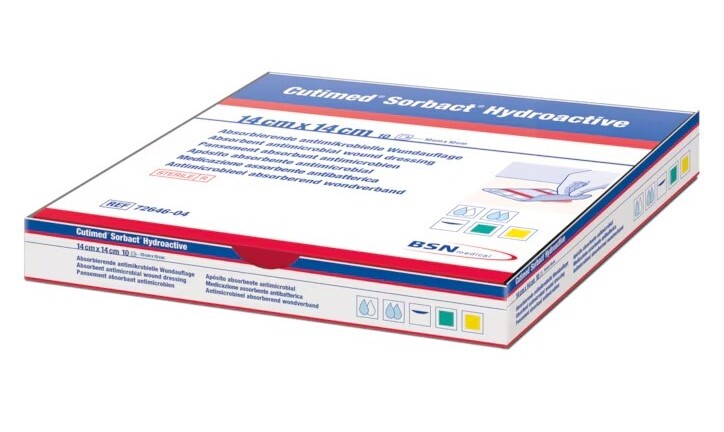 CUTIMED SORBACT HYDROACTIVE antimicrobial dressing 14x14cm 10 pcs