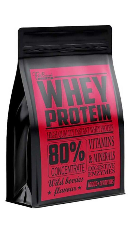 FitBoom Whey Protein 80% 1000 g Wild Berries Flavor