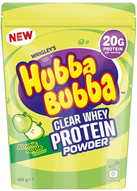 Hubba Bubba Clear Whey Protein powder 405 g atomic apple flavor