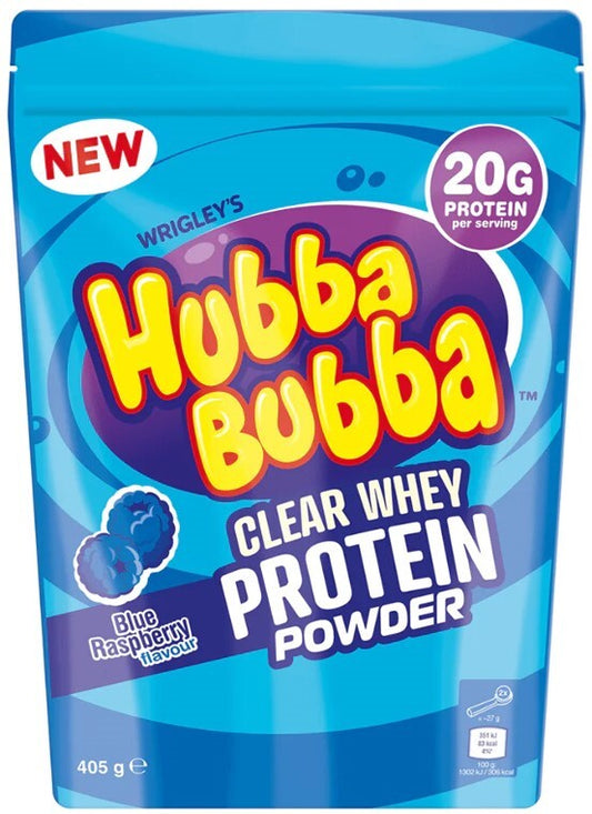 Hubba Bubba Clear Whey Protein powder 405 g blue raspberry flavor