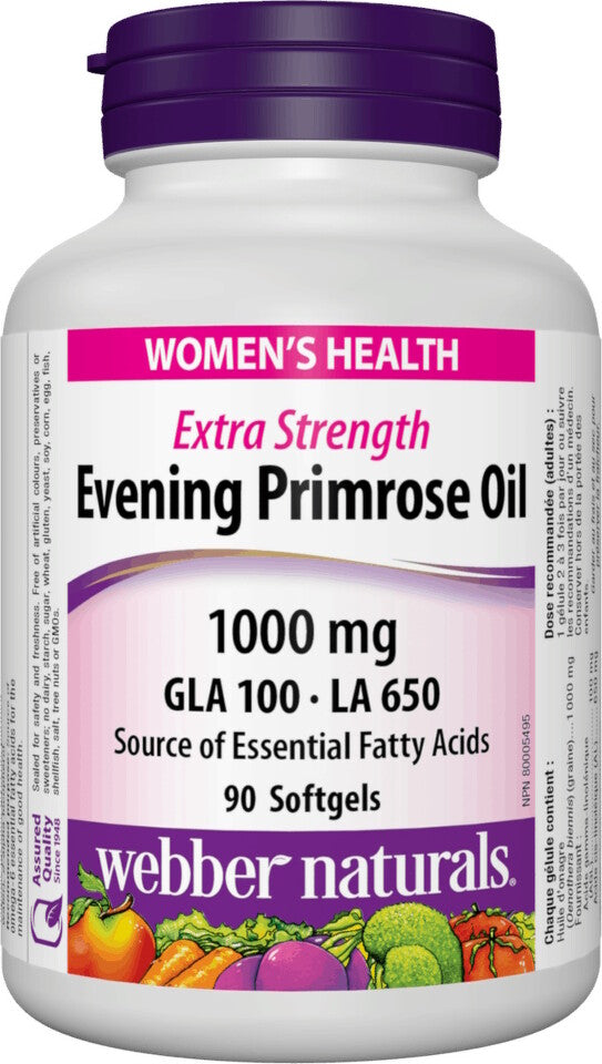 Webber Naturals Evening Primrose Oil 1000 mg 90 softgels