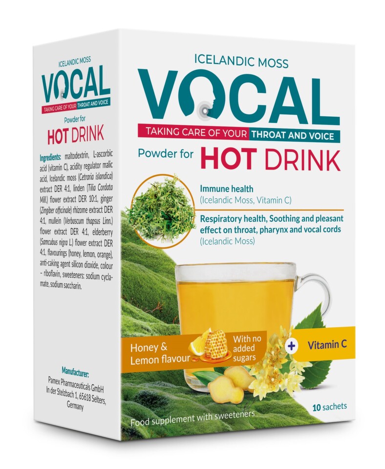 Vocal Hot drink honey and lemon flavor, 10 sachets