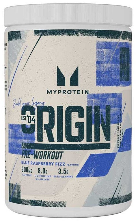 MyProtein Origin Pre-Workout 600 g blue raspberry flavor