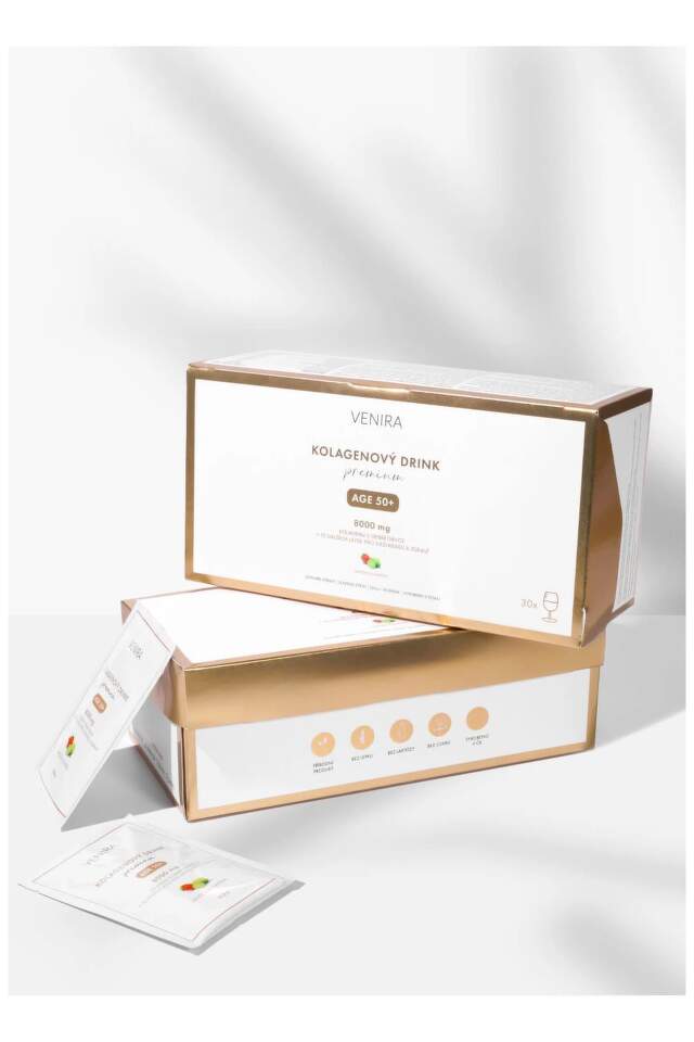 Venira Premium collagen drink for hair, nails and skin age 50+ strawberry, lime 30 sachets x 10.8g