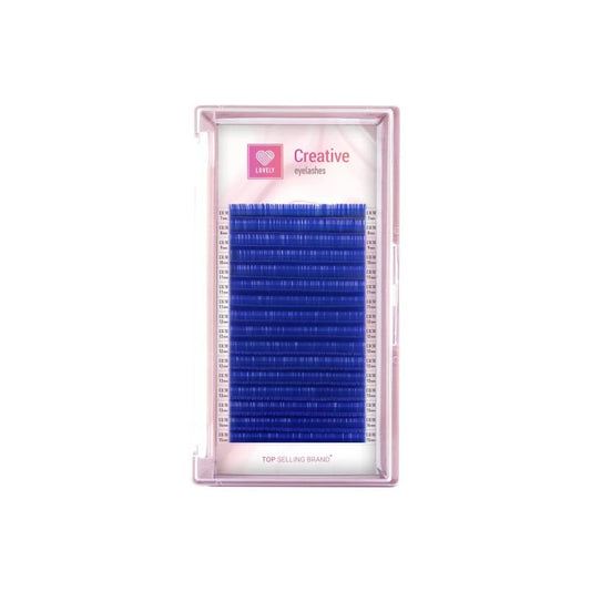 LOVELY artificial eyelashes Creative Blue D 0.07 mix 7-15 mm (16 lines)