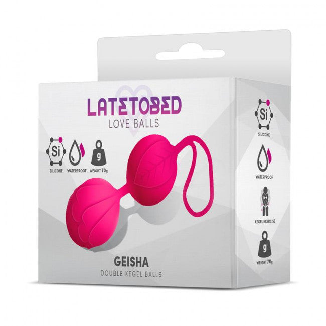 LateToBed Geisha Double Kegel Balls Fuchsia 70g