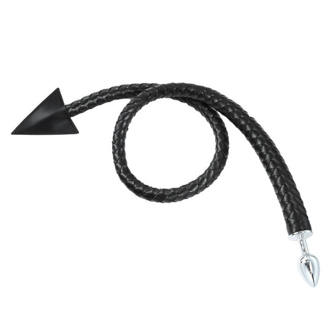 LateToBed BDSM Line Weave Devil Tail Butt Plug Black