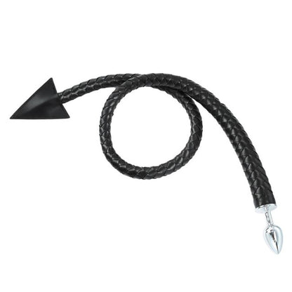 LateToBed BDSM Line Weave Devil Tail Butt Plug Black