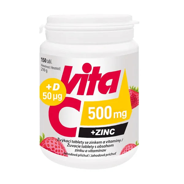 Vitabalans Vita-C 500 mg + Zinc + D3 - 150 chewable tablets
