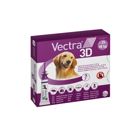 Vectra 3D spot-on for dogs L (25–40 kg) 3 pipettes