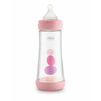 Chicco Perfect 5 Baby bottle silicone 300 ml Pink