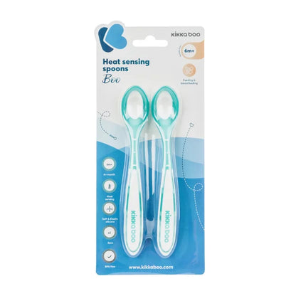 KikkaBoo heat sensing spoons mint 2 pcs