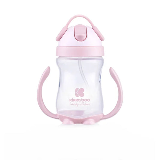 KikkaBoo Cup with silicone straw 12m+; Pink, 300 ml