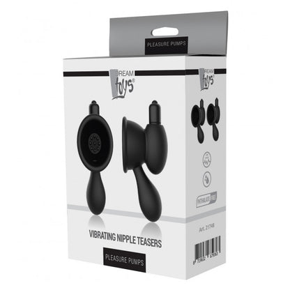Dream Toys Pleasure Pumps Vibrating Nipple Teasers Black