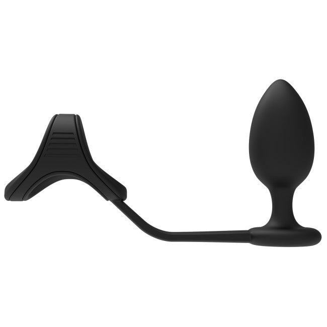 Dream Toys Ramrod Cockstrap with Anal Plug Black