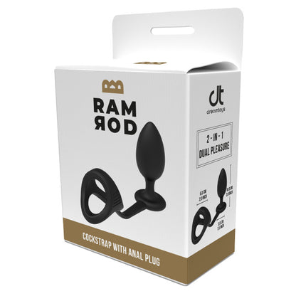 Dream Toys Ramrod Cockstrap with Anal Plug Black