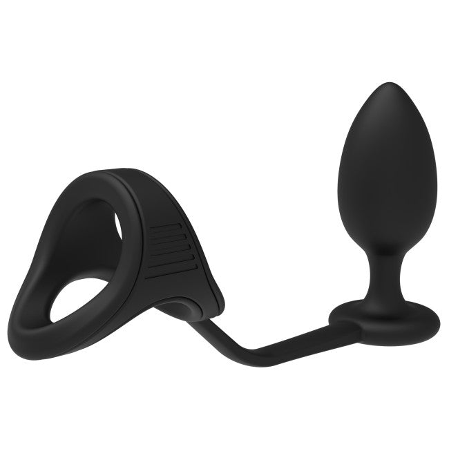 Dream Toys Ramrod Cockstrap with Anal Plug Black