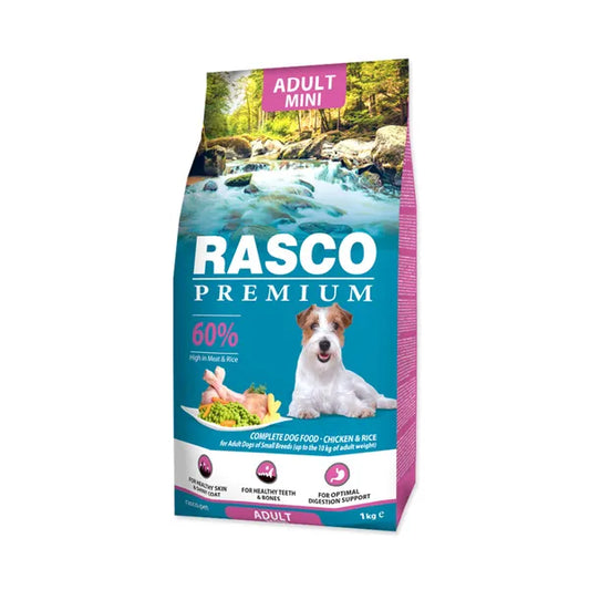 Rasco Premium Adult Mini Chicken dog food with rice granules 1 kg