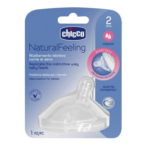 Chicco Natural Feeling Pacifier for feeding bottle silicone medium flow 1 piece