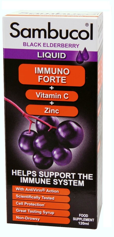 SAMBUCOL Immuno Forte Syrup + vitamin C + zinc 120 ml