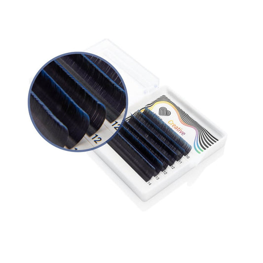 LOVELY artificial eyelashes Ombre blue mini С 0.10 mix 7-11 mm (6 lines)