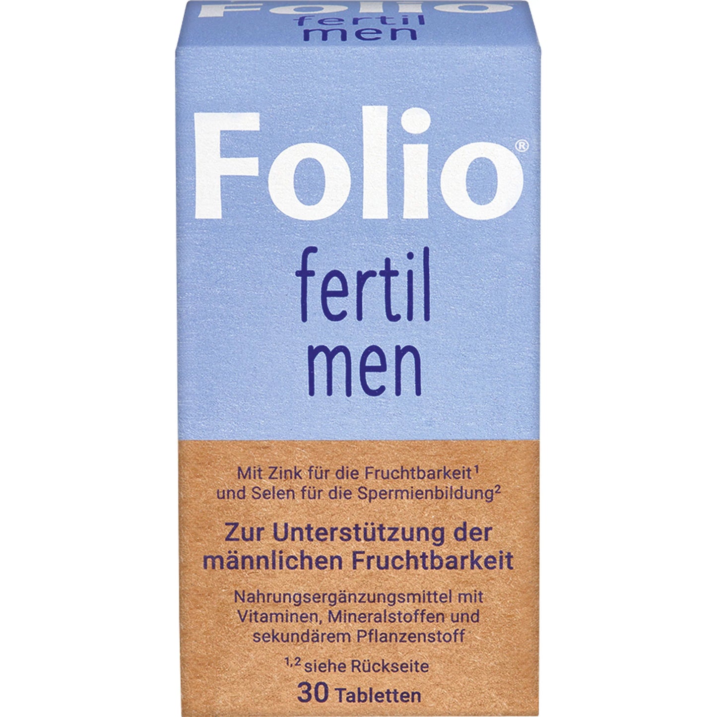 Folio fertil men tablets to support male fertility, 30 tablets