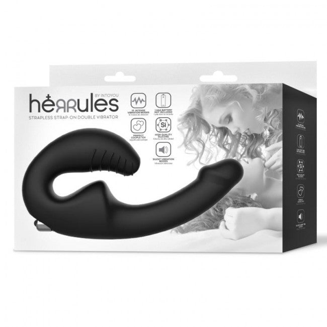 Herrules Strapless Strap-On Double Vibrator Black