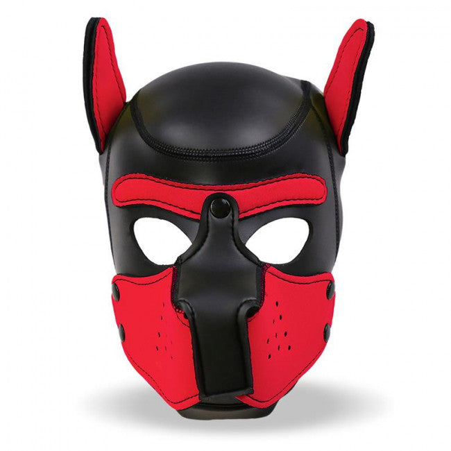 InToYou BDSM Line Hound Dog Hood with Removable Muzzle Red